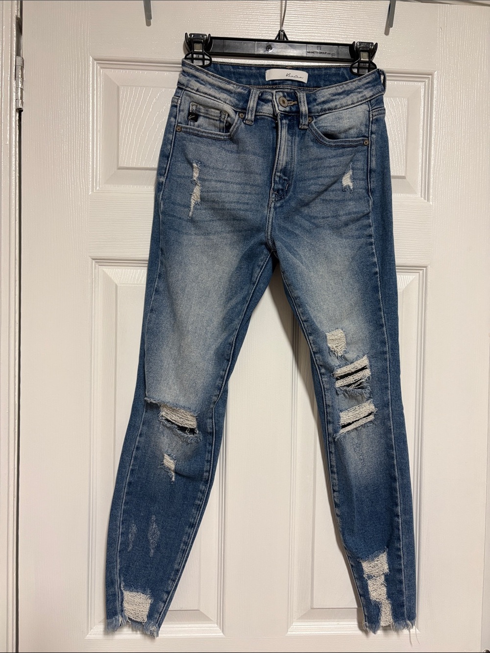 KanCan Distressed Mid-Rise Skinny Jeans - Blue